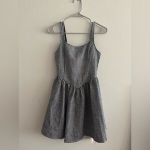 NWT Tweed Square Neck Houndstooth Zipper Mini Dress